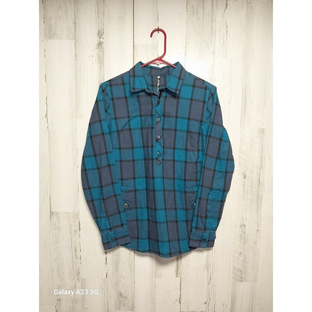 Kuhl Women's Rukus Flannel 1/2 Button Down Marine Blue Size S